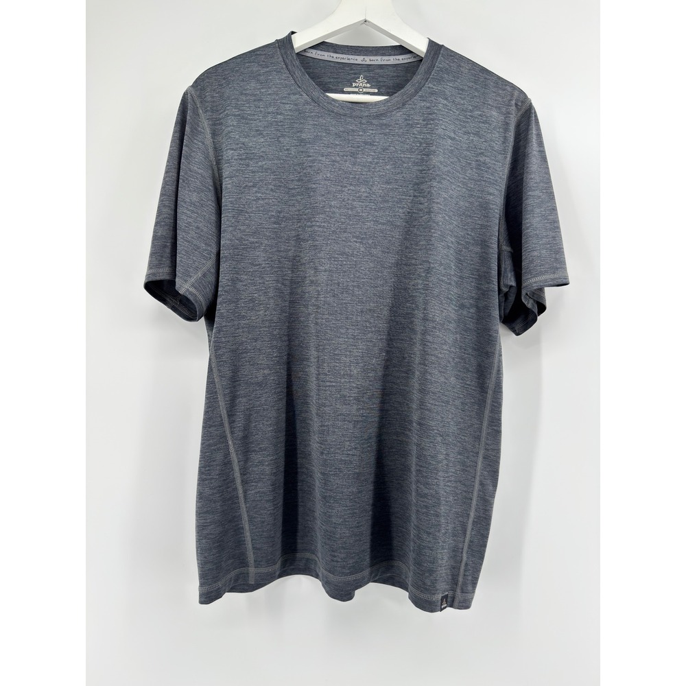 Prana Breathe Mens Medium Gray Heather Short Sleeve Performance T-Shirt